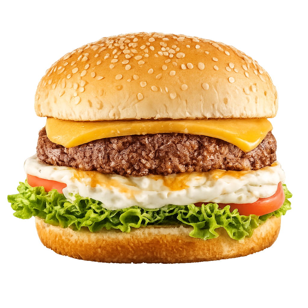 Foto original de um hambúrguer usada como material do pedido